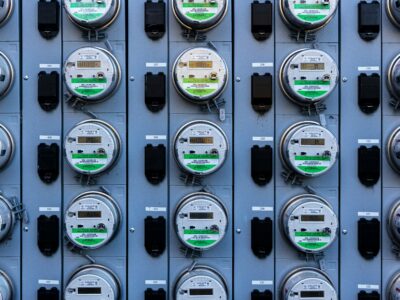 close up of energy meters