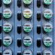 close up of energy meters